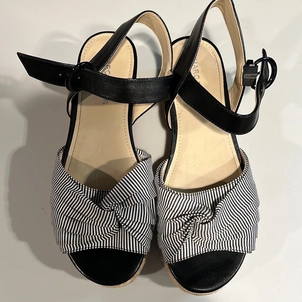 Mark Fisher Flinn Wedge Sandals, Size 7